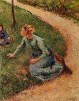 Pissarro, Camille - Peasant Trimming the Lawn